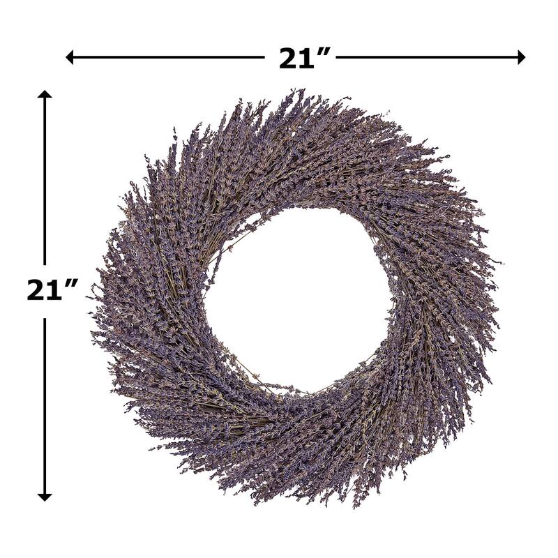 Preserved Decorative Real Dried Lavender Wreath - Purple
