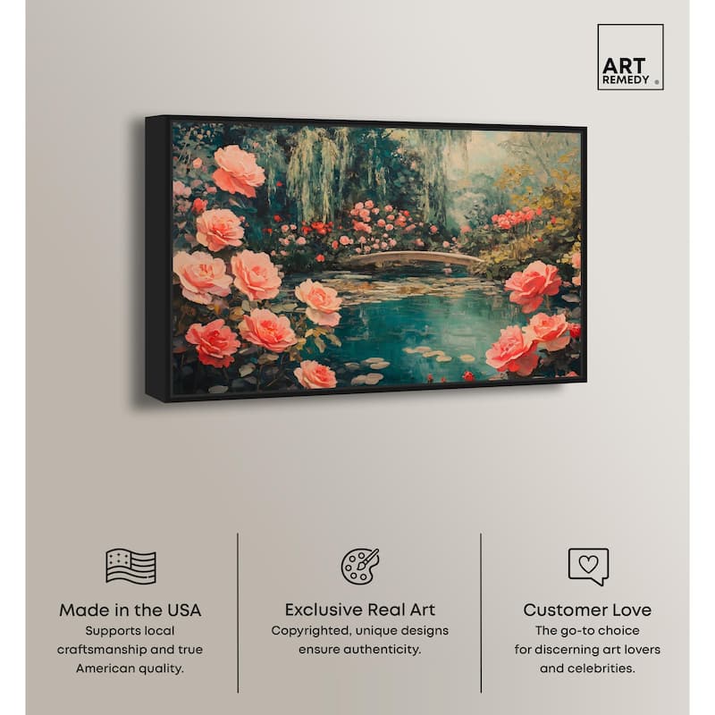 Rose Garden Bridge II Canvas by Art Remedy