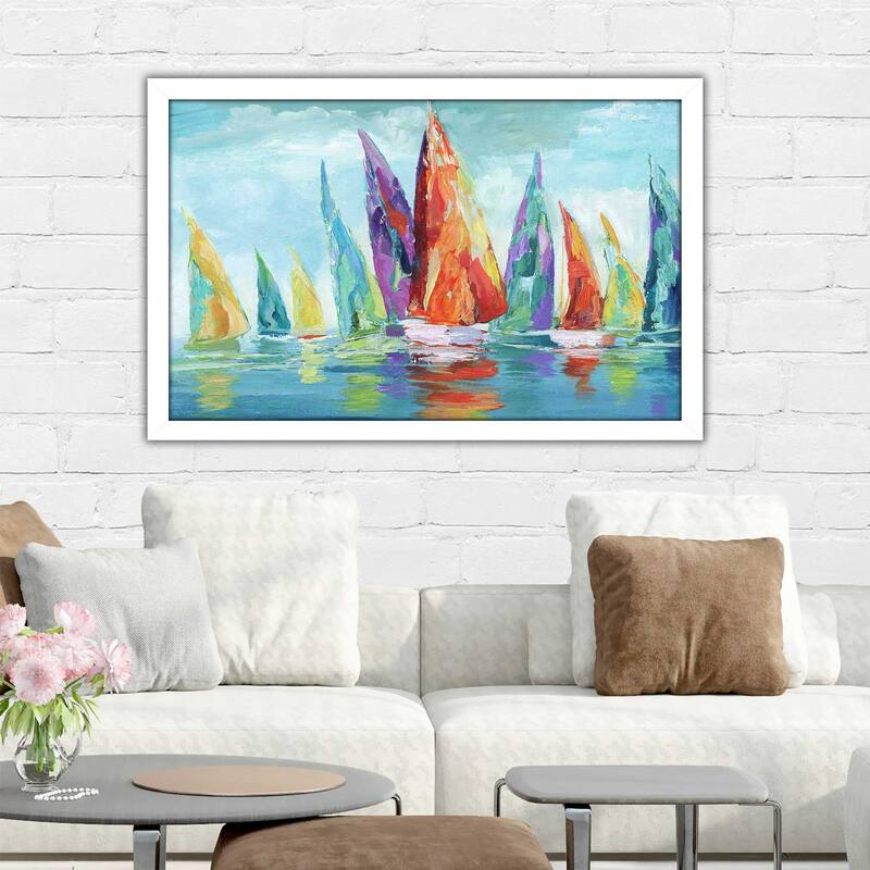 "Fine Day Sailing I (Horizontal)" by Nan Print on Acrylic