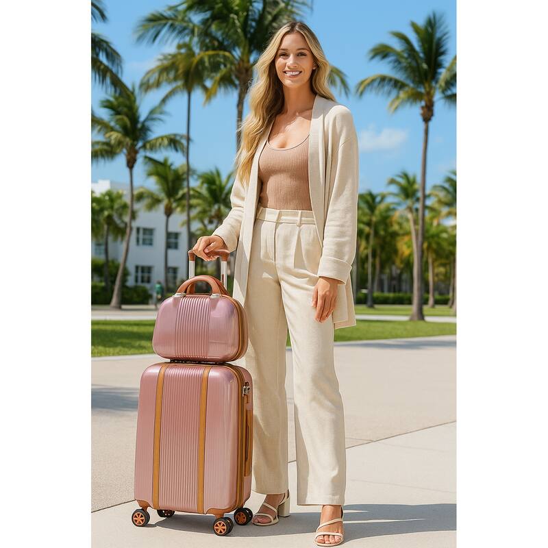 Lightweight 2-Piece Classique Hardside Carry On Spinner Set