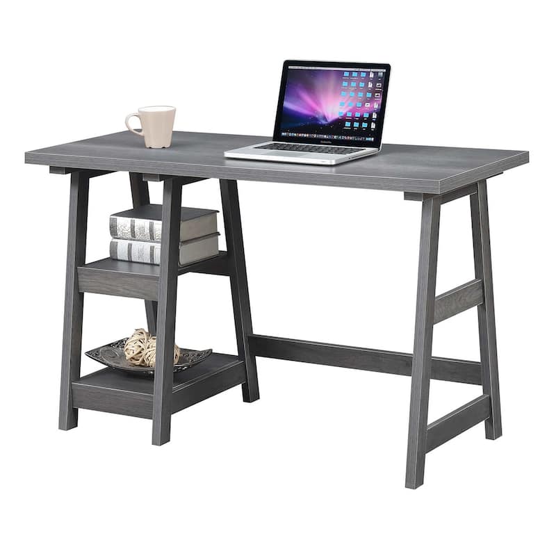Convenience Concepts Designs2Go Trestle Desk with Shelves
