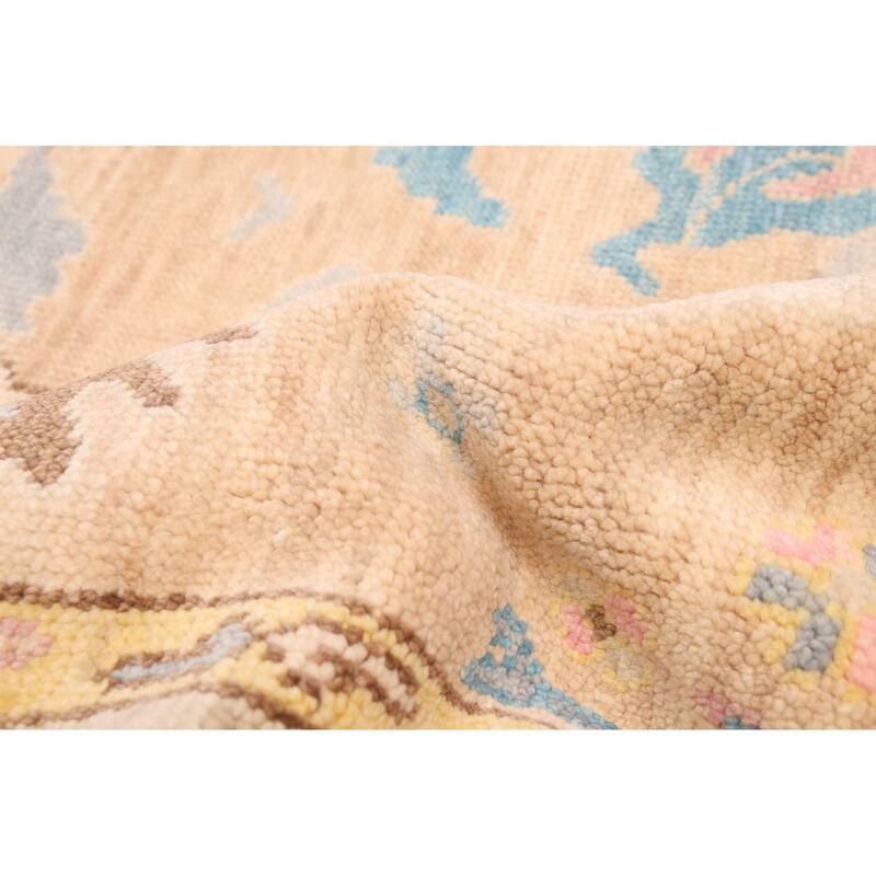 ECARPETGALLERY Hand-knotted Modern Oushak Tan Wool Rug - 6'2 x 9'1