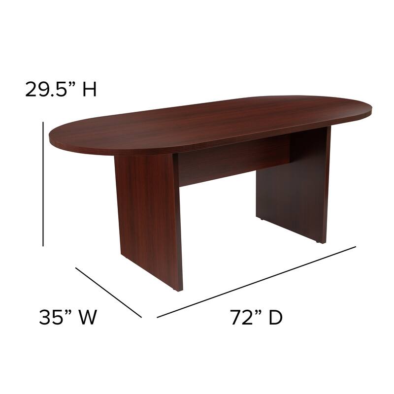 6 Foot (72 inch) Classic Oval Conference Table - Meeting Table