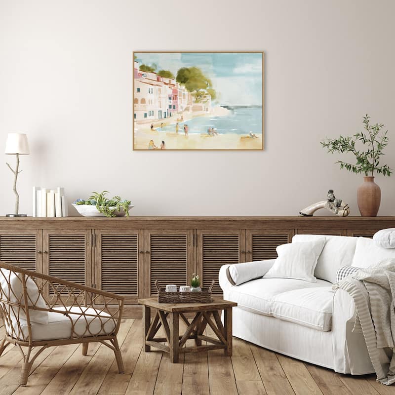 A Weekend In Cassis by Urban Road Framed Canvas Wall Art Print - Sylvie Maple