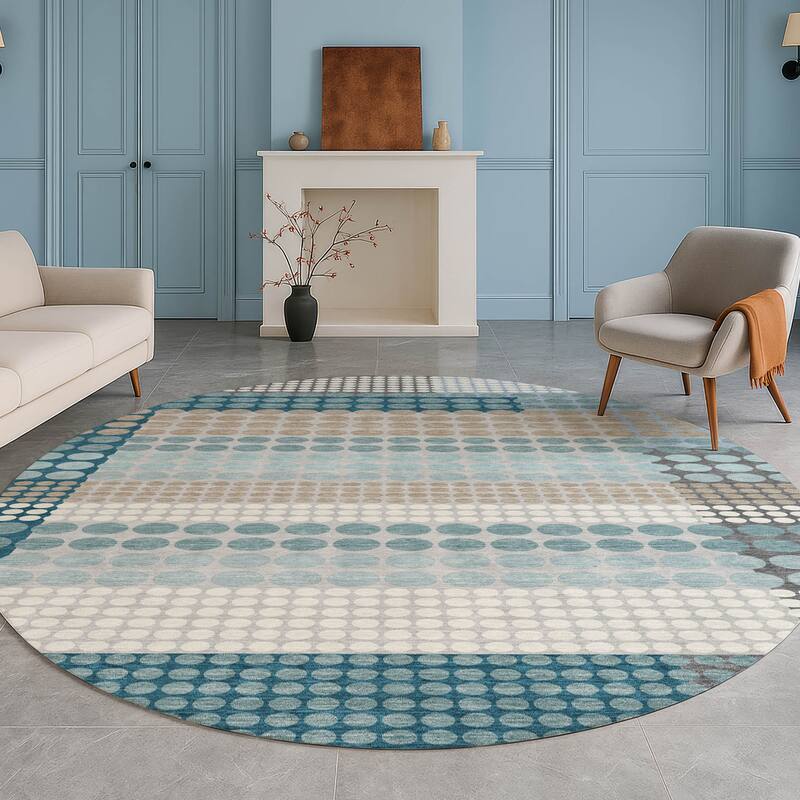 Machine Washable Indoor/ Outdoor Casual Dotty Chantille Rug