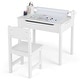 preview thumbnail 6 of 5, Toddler Craft Table & Chair Set Kids Art Table w/ Paper Roll Holder White