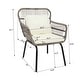 preview thumbnail 13 of 19, Outdoor 3 Pieces Wicker Bistro Chat Set for 2 Persons