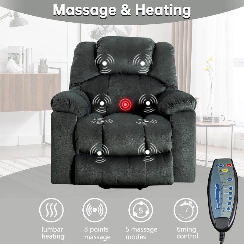Power Recliner Chair with Massage and Heat for Elderly