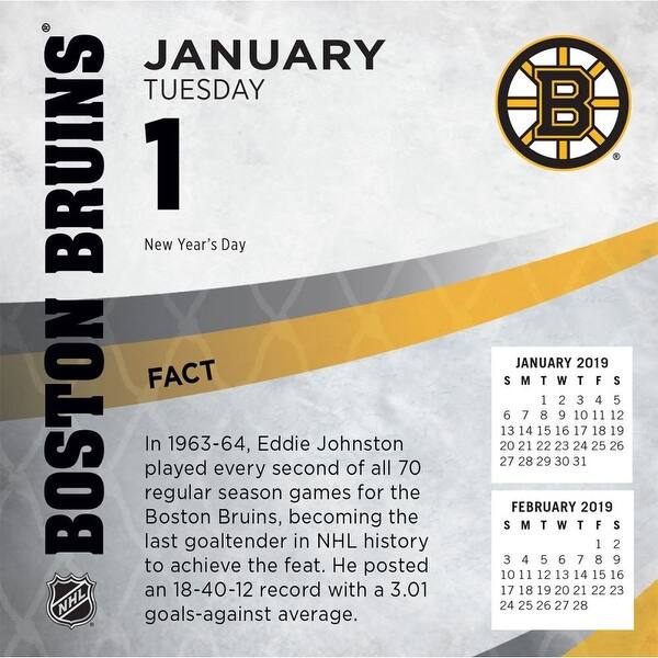 Shop 2019 Boston Bruins Desk Calendar By Turner Licensing Free