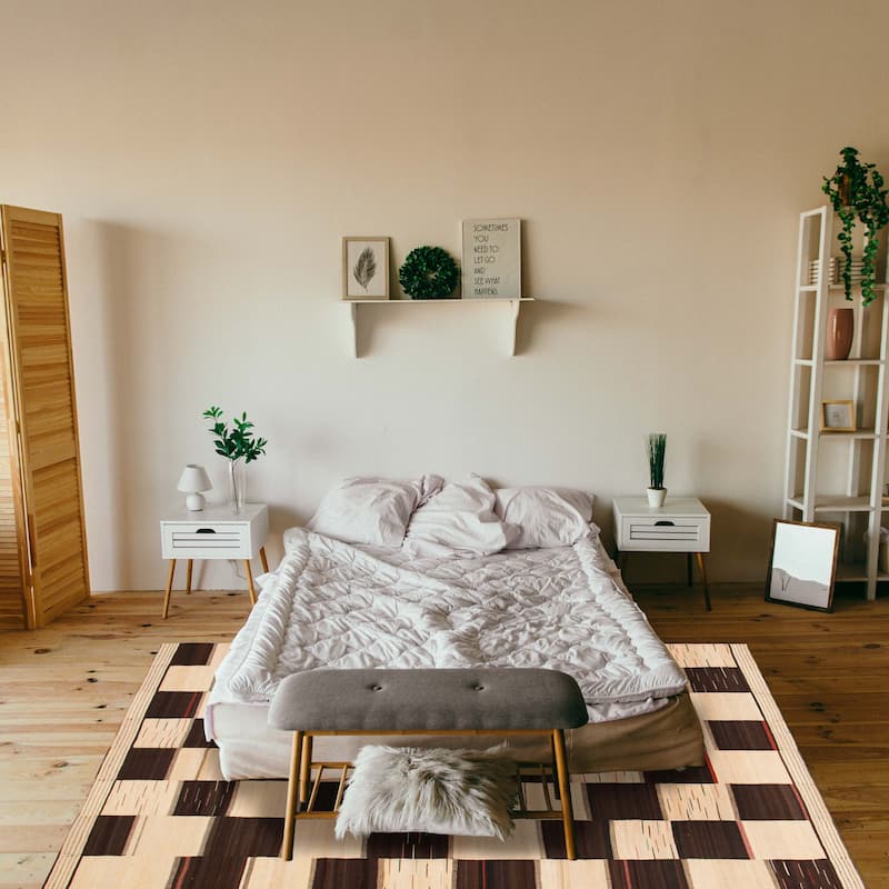 ECARPETGALLERY Flat-Weave Boho Cream, Brown Wool Kilim - 7'3 x 10'4