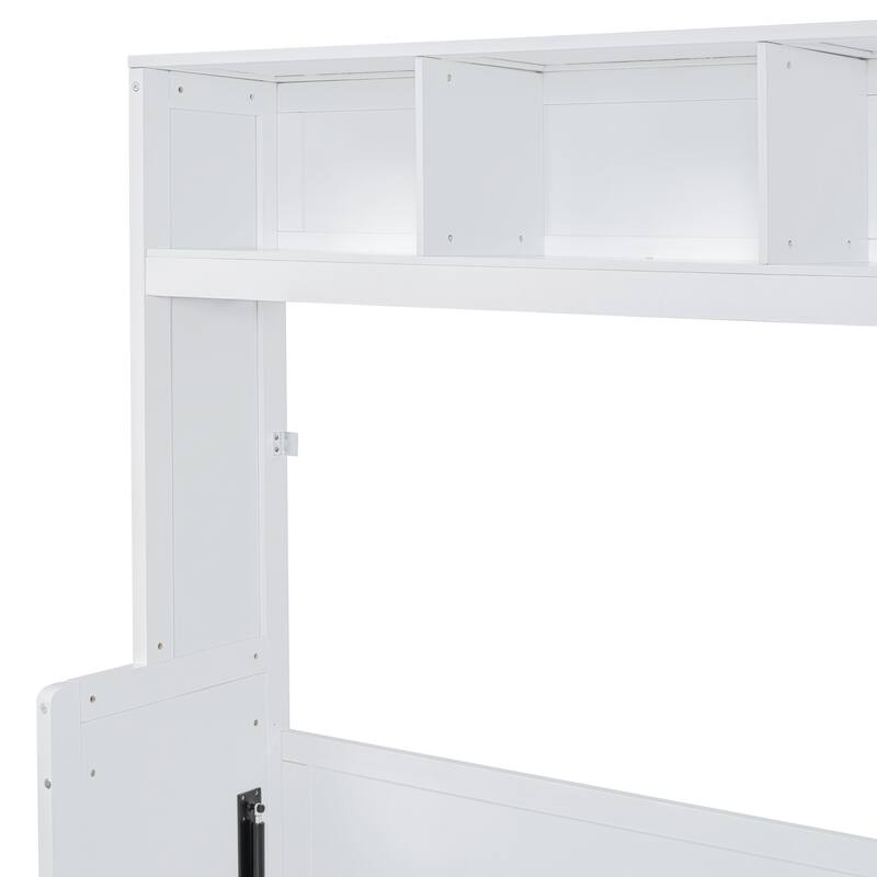 GDFStudio - Emerson Murphy Wall Bed with Closet, Drawers, and Storage Shelves