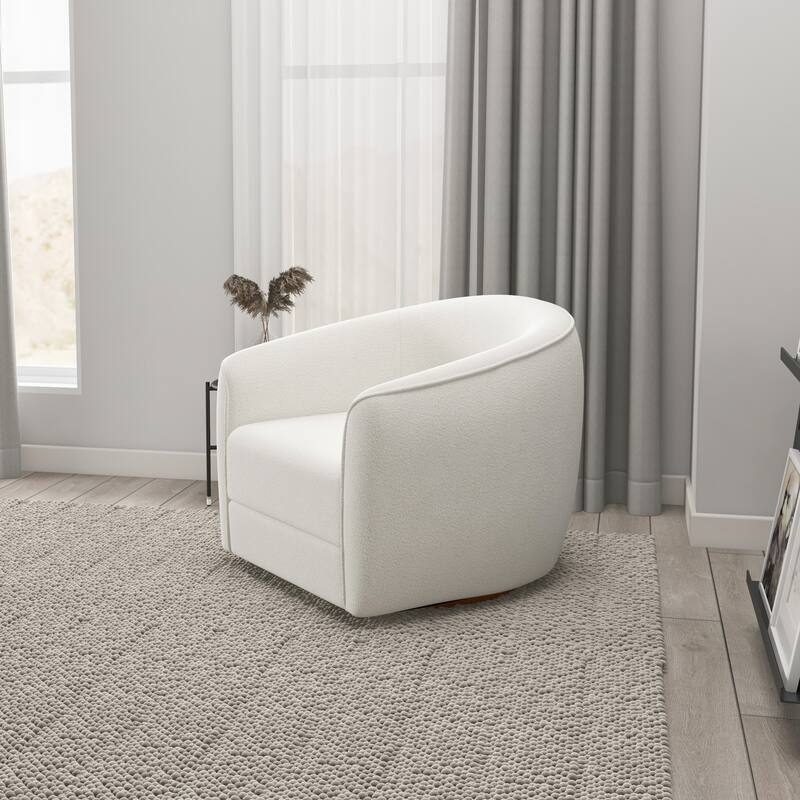 Lantern Mid-Century Modern Round Back Swivel Chair