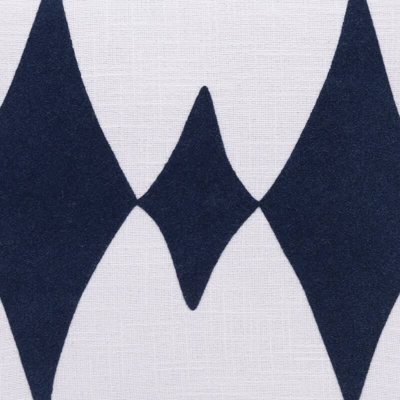 Handwoven Diamond Pulse Square Throw Pillow Cover - 20" - White and Blue