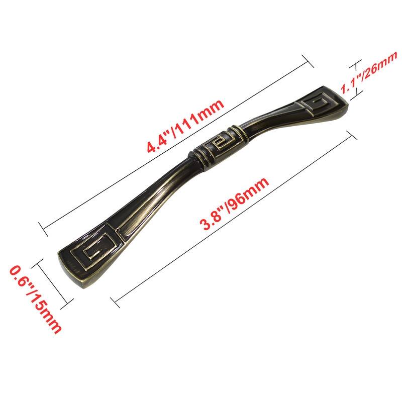 Utopia Alley Trieste Pull Handle - Decorative Antique Brass Cabinet Drop Pull Handles, 3.75" Center to Center