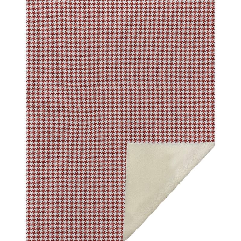 Premium Machine Washable ASB137 Modern Houndstooth Sherpa Throw Blanket
