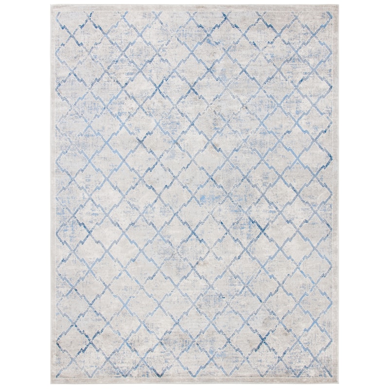 SAFAVIEH Brentwood Amaris Traditional Oriental Trellis Rug - Light Grey/Blue - 4' x 6'