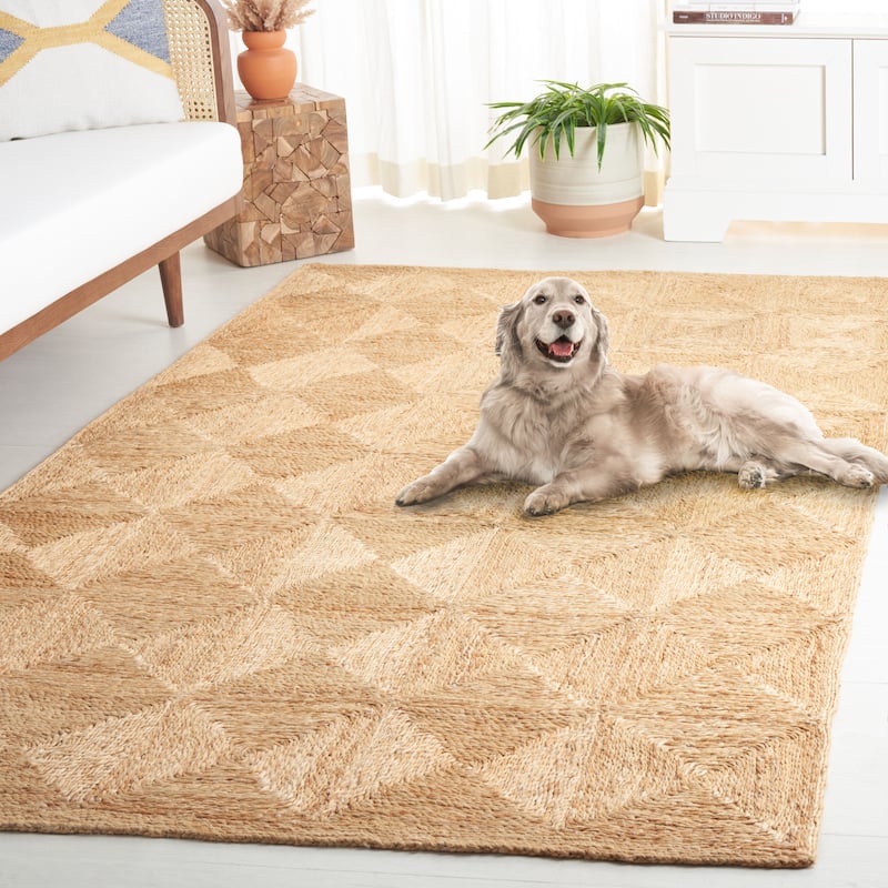SAFAVIEH Handmade Natural Fiber Taniyah Farmhouse Geometric Jute Rug - 8' x 10' - Natural