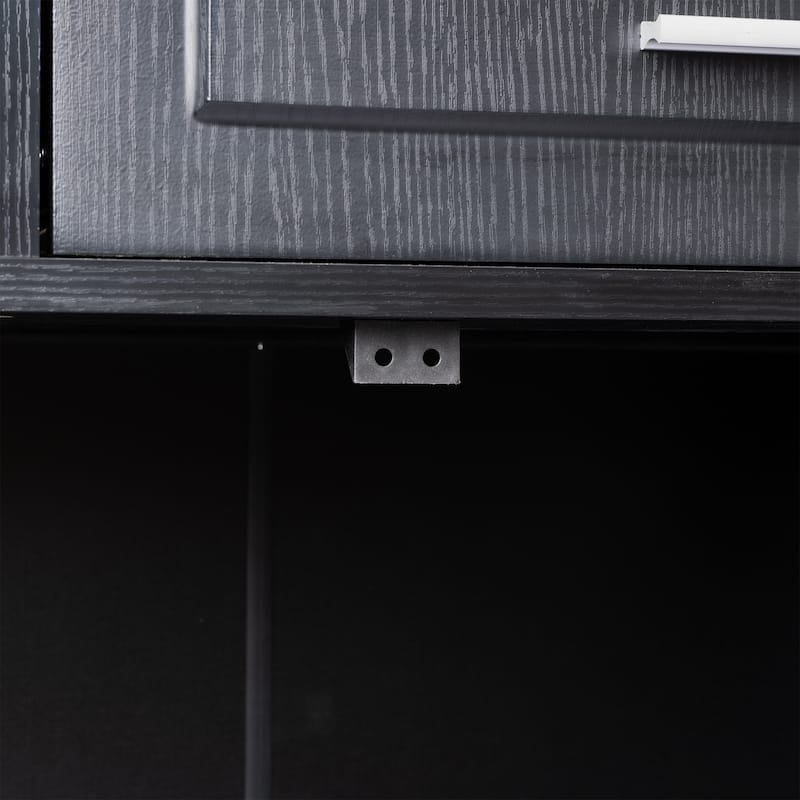 Fluted Sideboard Cabinet with 4 Doors & 3 Drawers, Wood Storage Console Table, Coffee Bar Cabinet with Adjustable Shelf