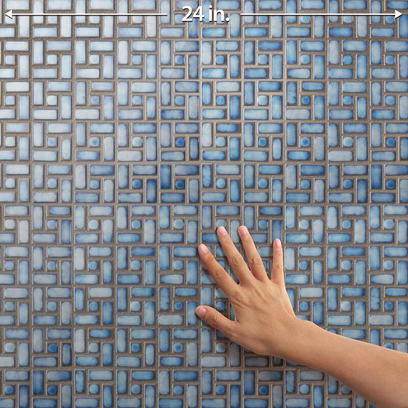 Merola Tile Hudson Spiral Marine 12-5/8" x 12-5/8" Porcelain Mosaic Floor and Wall Tile