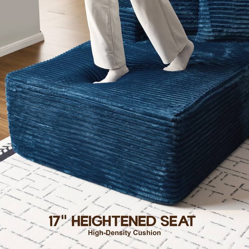 OVIOS All-Foam Plush L-Shaped Sofa​