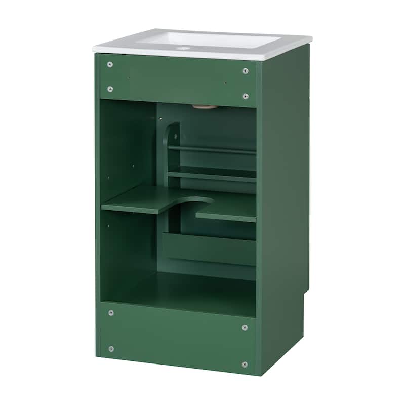 Christopher Knight Home - Ethan 18" Bathroom MDF Vanity with Sink and Storage Cabinet