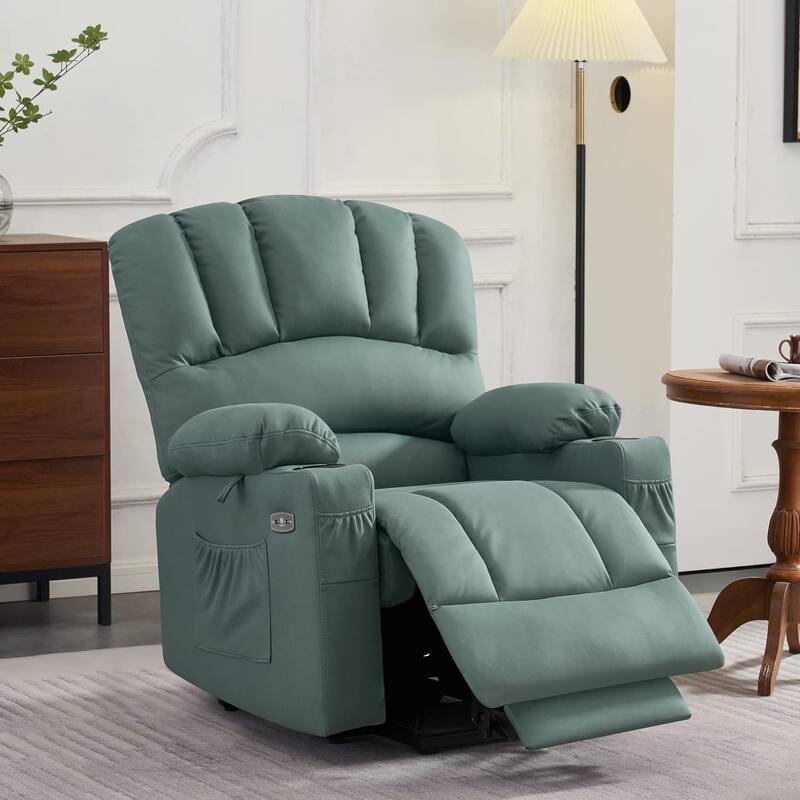 MCombo Power Lift Recliner Chair, Massage and Heat for Elderly, Extended Footrest,Cup Holders, USB Ports 7095