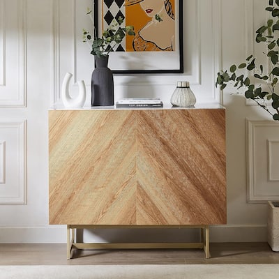 Roomfitters Media Console Cabinet/TV Stand/Side Board in a Natural Oak Pattern - 39"