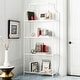 preview thumbnail 10 of 15, SAFAVIEH Slater 36-Inch Glass Tier Etagere Bookshelf, White - 36" x 12" x 80"