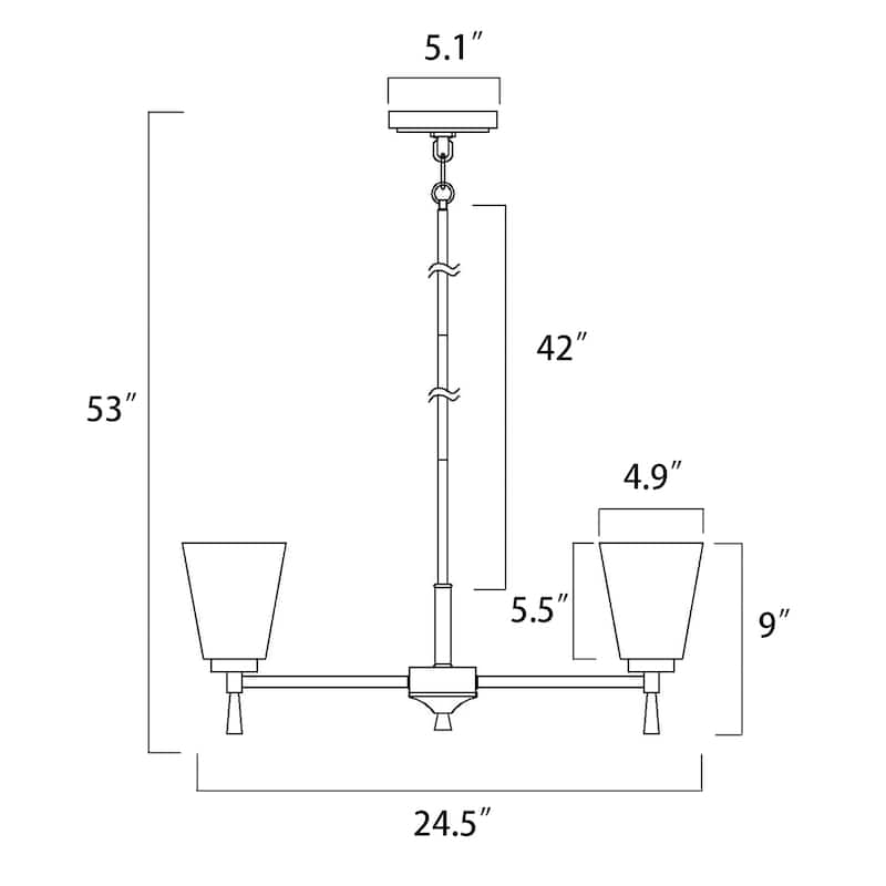 Matte Black 6-Light Modern Chandelier with Clear Cone Glass Shades