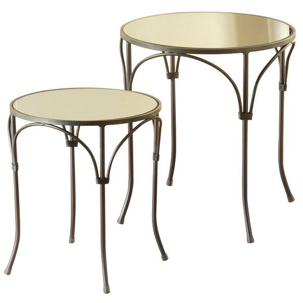 StyleCraft SCSF225104 Multiple Sized Glass and Metal Accent Table