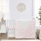 preview thumbnail 1 of 4, Boho Chic Pink Modern Pastel Girl Nursery Crib Bedding Set Bohemian Geometric Elegant Cream Off White Ivory Mid Century Retro Baby Girl - Blush Pink Off White Ivory