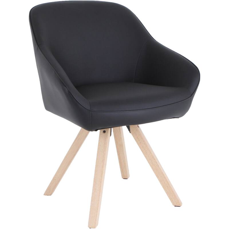 Lorell Natural Wood Legs Modern Guest Chair - Black