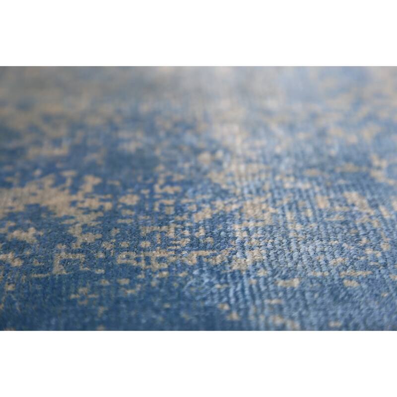 Contemporary Abstract Indian Rug Hand-Knotted Multi-Color Wool Carpet - 5'7"x 7'10"