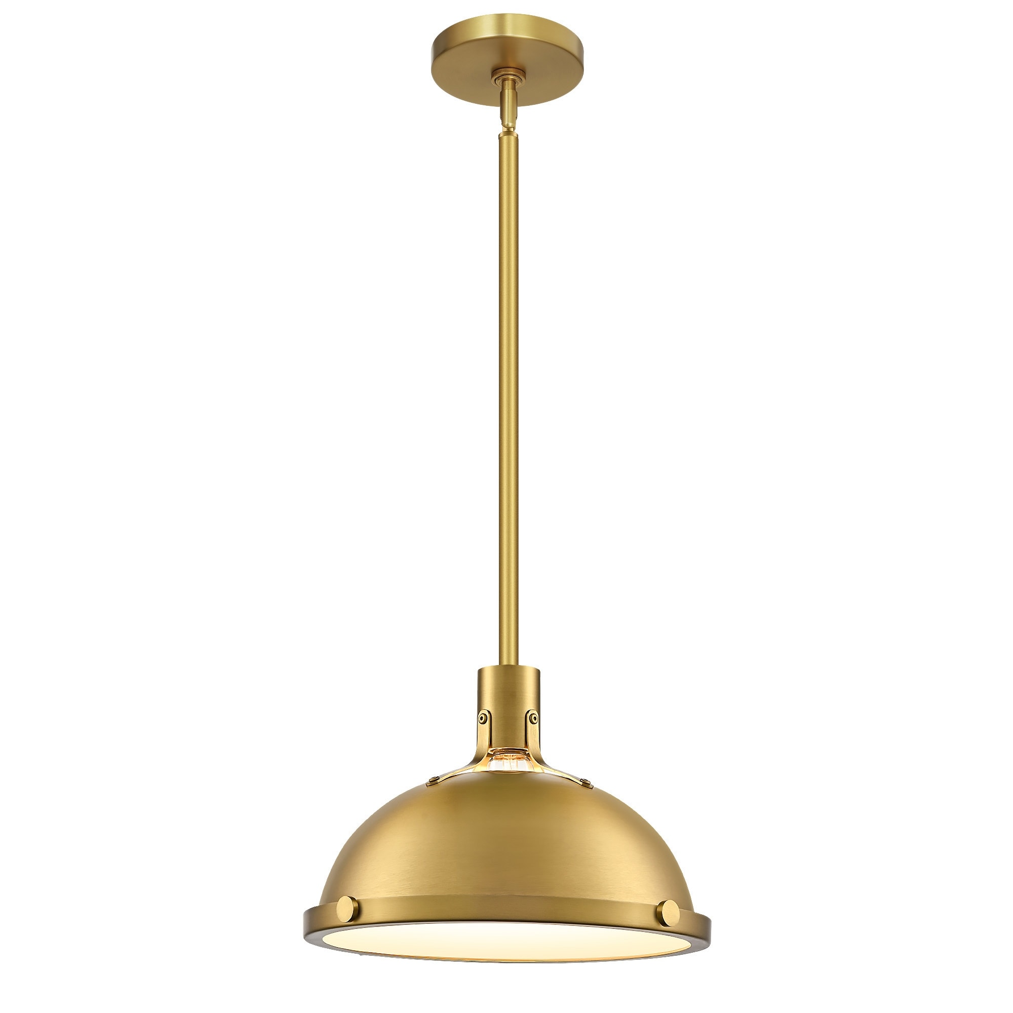 1-Light / 3-Light Farmhouse Dome Chandelier Metal Pendant Light
