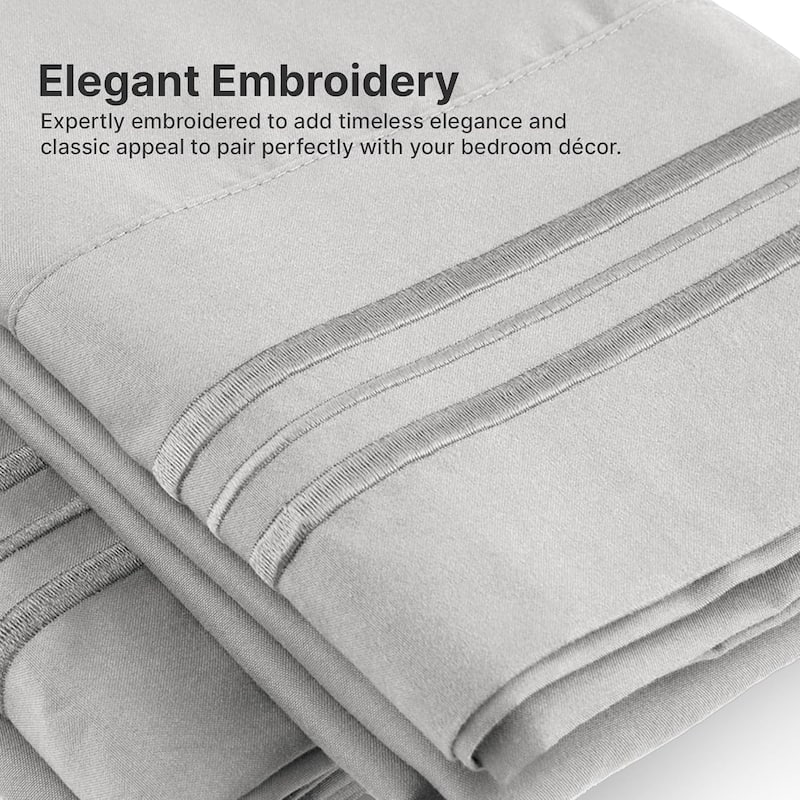 CGK Linens 4 Piece 100% Cotton 400 Thread Count Soft & Comfy Bed Sheet Set