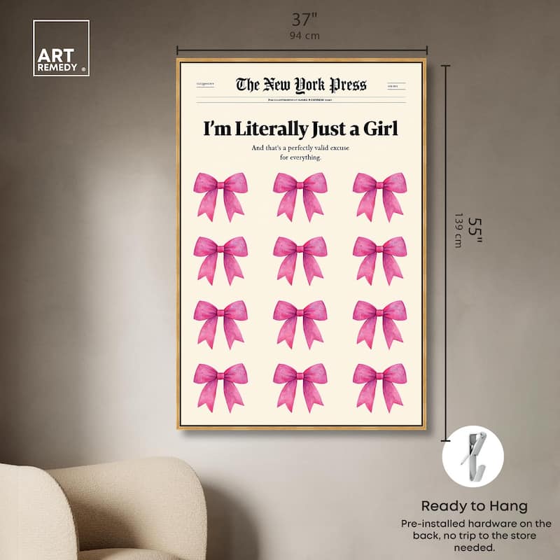 I'm Literally Just a Girl Canvas by Art Remedy