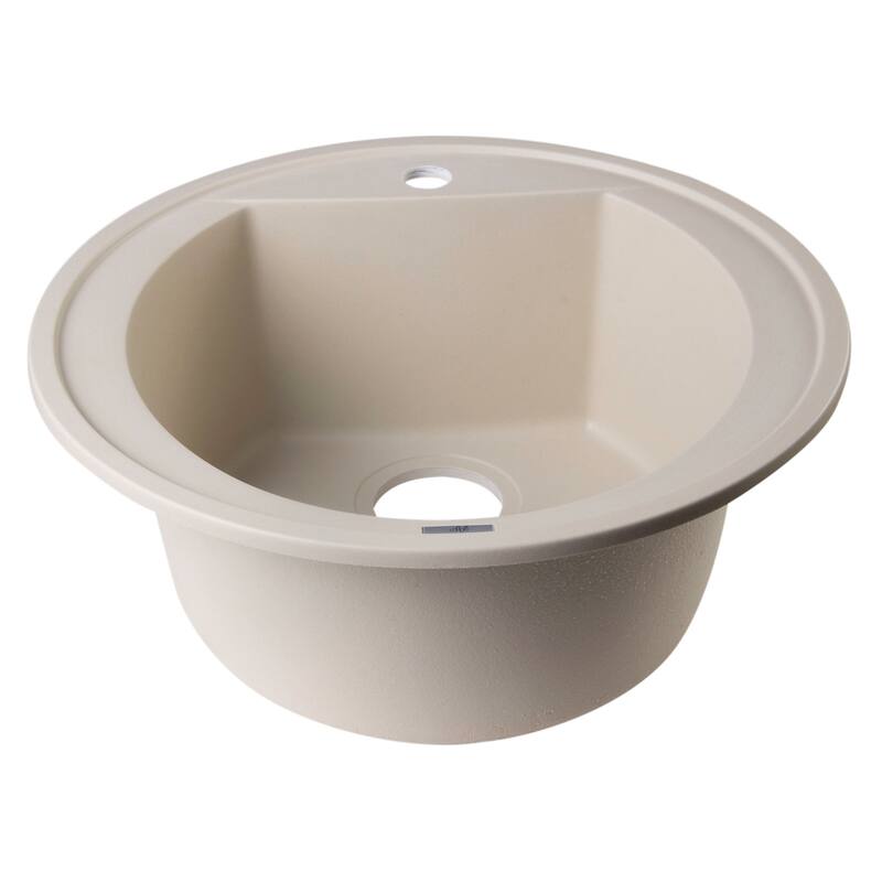Alfi Biscuit Granite Composite 20-inch Drop-in Round Kitchen Prep Sink
