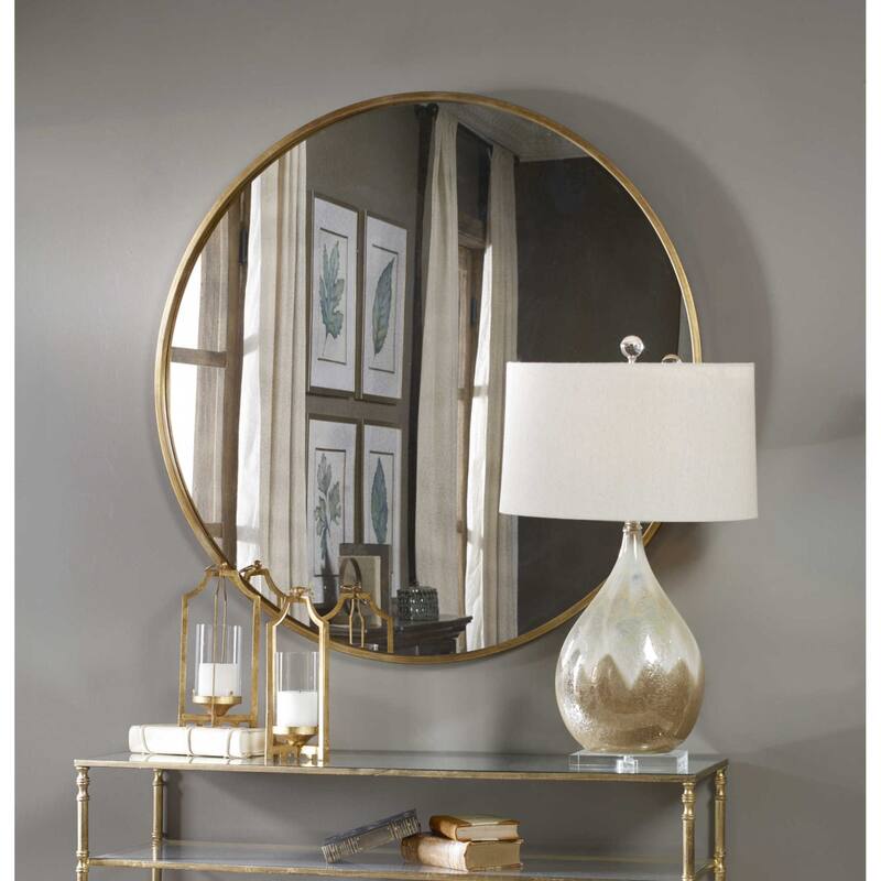 Uttermost Junius 43" Large Round Antique Transitional Wall Mirror