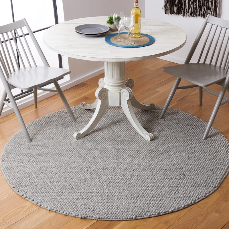 SAFAVIEH Handmade Natura Gerta Wool Rug - 6' Round - Silver - Round