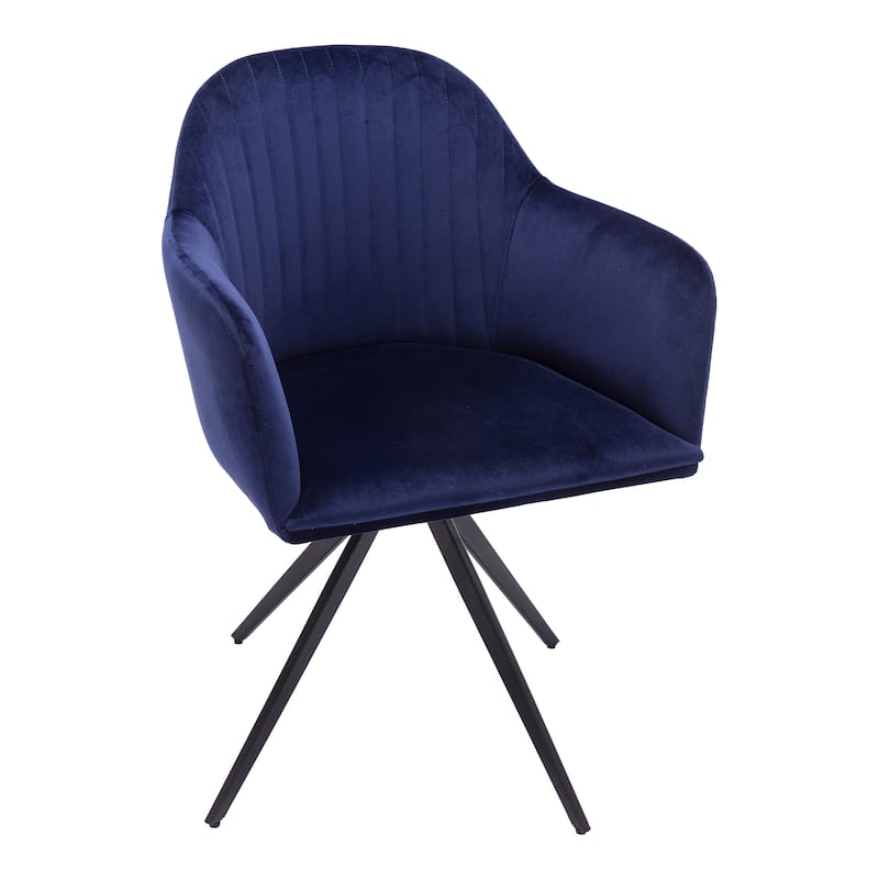 Rowe Swivel Arm Velvet Chair - Sapphire Blue