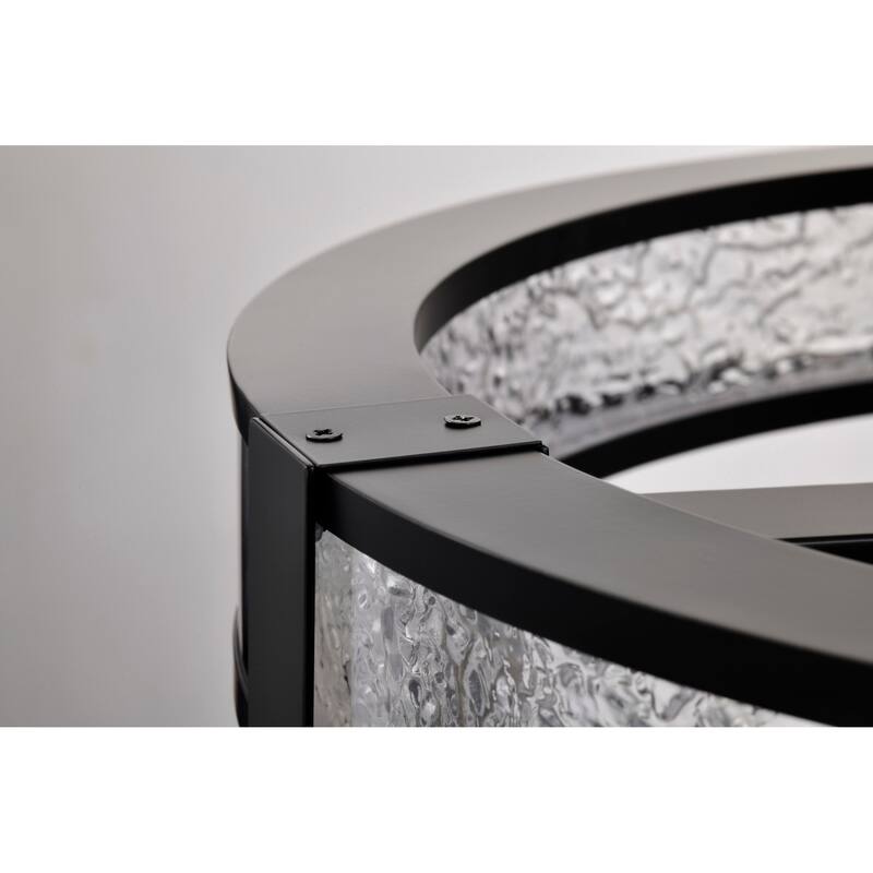 Darrow 24 Inch LED Pendant Matte Black Acrylic Panels - Matte Black