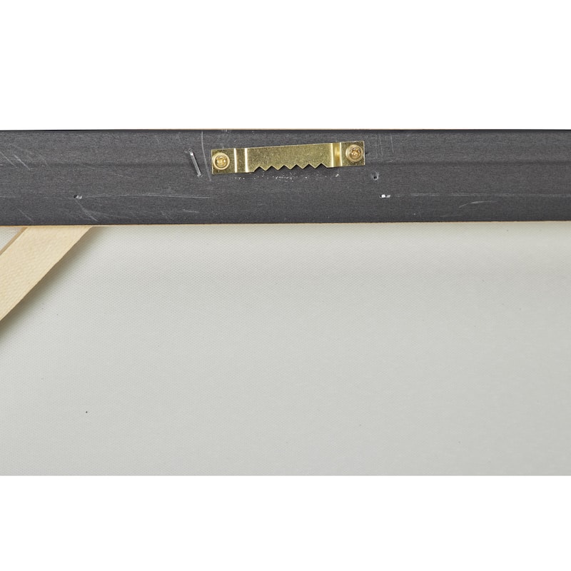 Canvas Landscape Textured Ocean Framed Wall Art with Black and White Accents - Silver - Roche River Decor