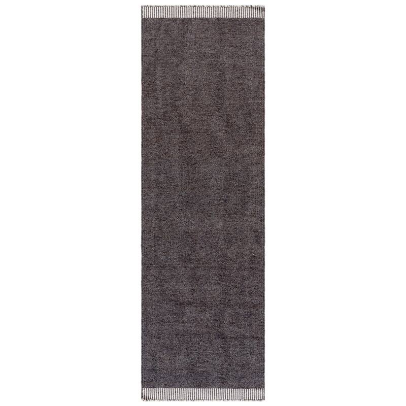 SAFAVIEH Handmade Vermont Tomaida Wool Rug - Dark Grey/Ivory - 2'3" x 8' Runner