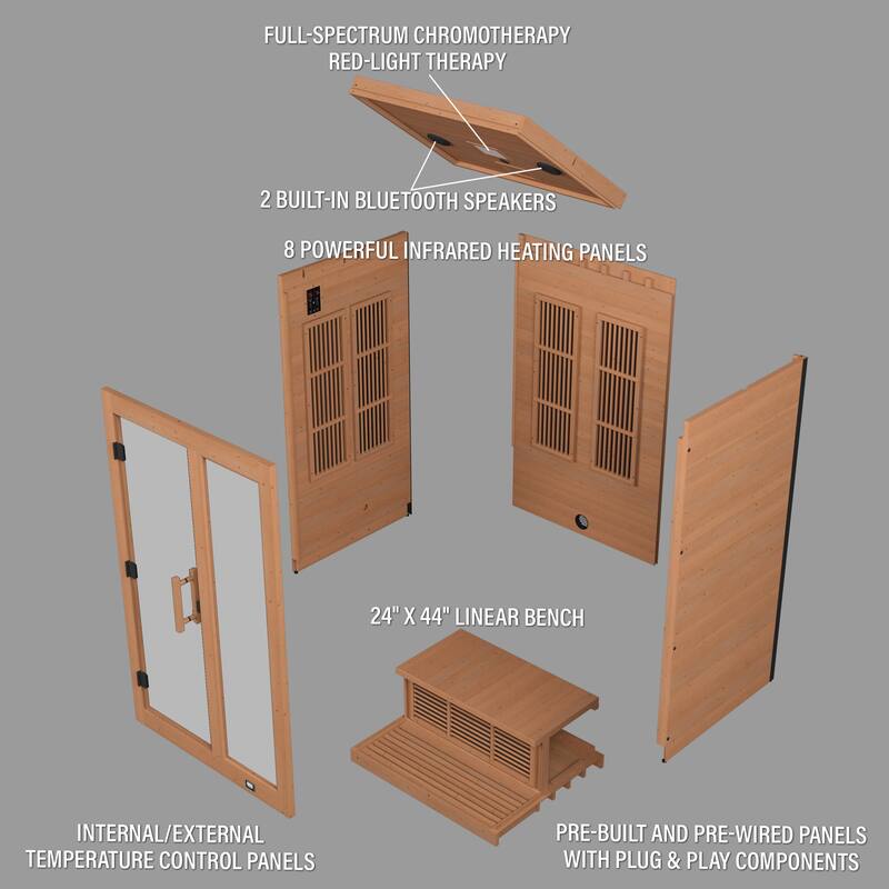 Backyard Discovery Rylan 2-Person Infrared Sauna, Red Light Therapy