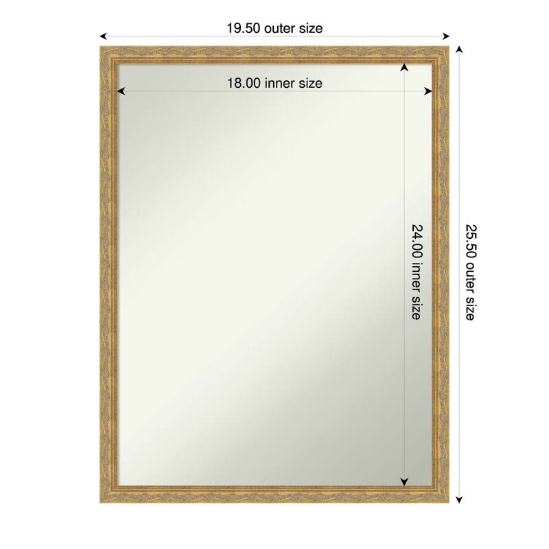 Mila Non-Beveled Wood Framed Wall Mirror - 20 x 26 in - Mila Dark Gold