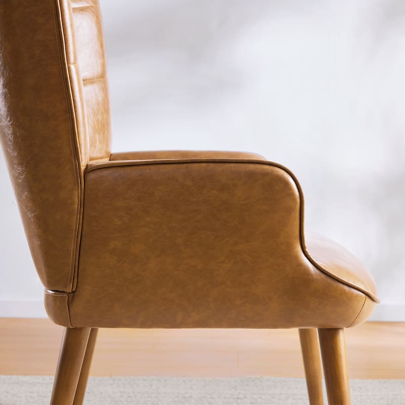 HUIMO High-back Accent Chair Modern Wing Back Chair-Faux Leather