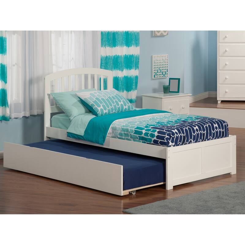 Nordic Haven Platform Bed with Trundle - Twin Size, Modern Design, Space Saving