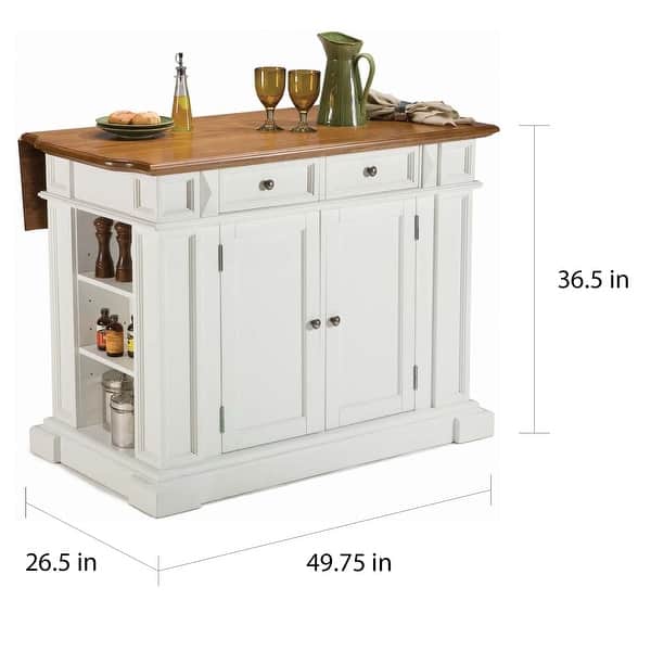 Home Styles Brown Wood Base with Wood Top Kitchen Island (26.5-in x 49.75-in x 36.5-in)