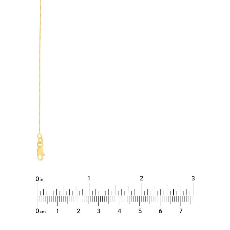 Curata 10k Yellow Gold 0.8mm Diamond Cut Cable Chain Necklace (Lobster)