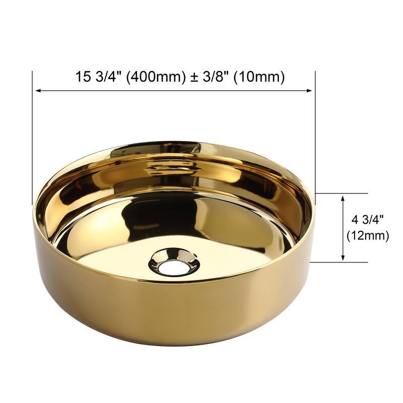 Topcraft Ceramic Countertop Art Basin Bathroom Sinks - 15.7"